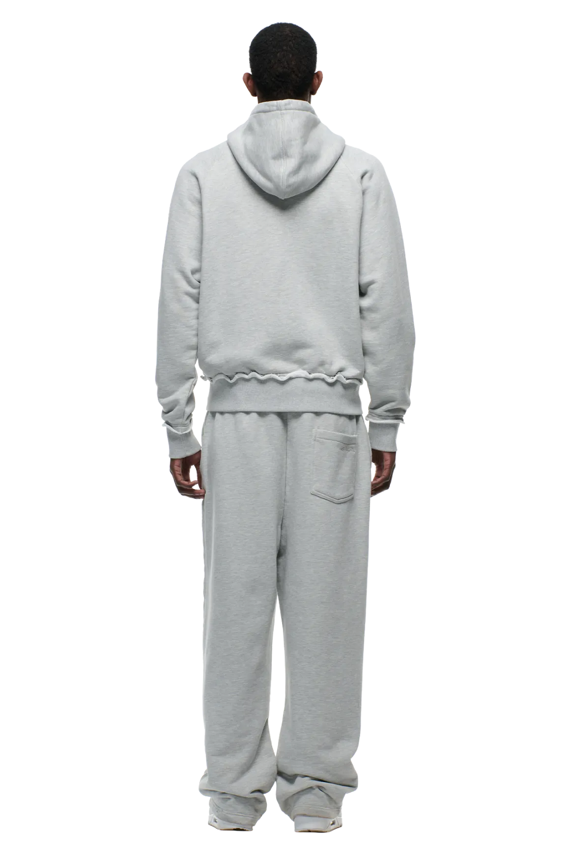OPEN EDGE ZIP HOODIE GREY MELANGE