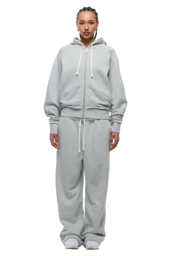OPEN EDGE ZIP HOODIE GREY MELANGE