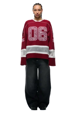 ORNAMENT HOCKEY JERSEY WINE RED