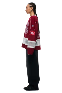 ORNAMENT HOCKEY JERSEY WINE RED