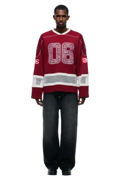 ORNAMENT HOCKEY JERSEY WINE RED