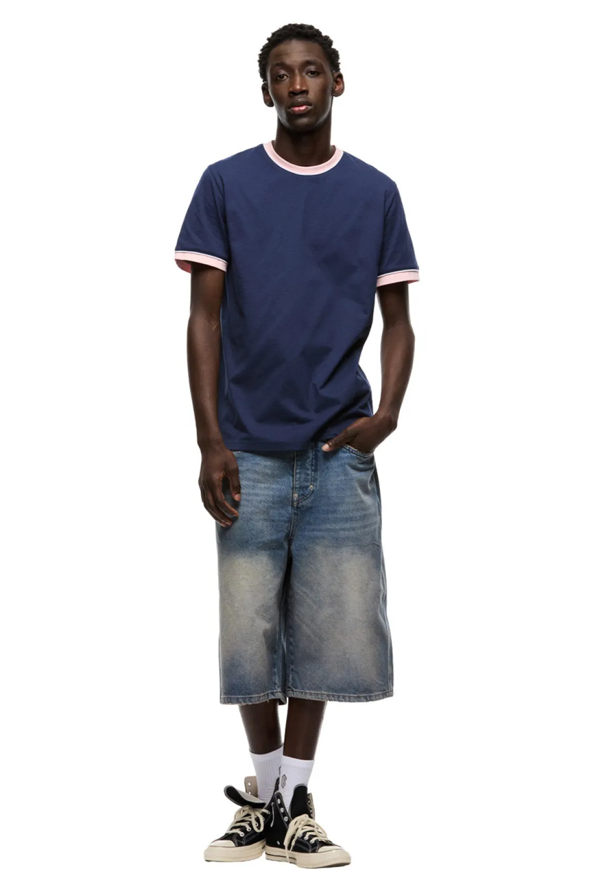 PIPING TEE INK NAVY