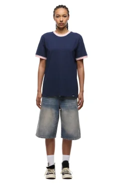 PIPING TEE INK NAVY