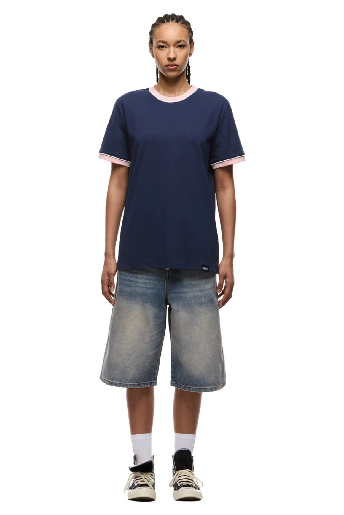 PIPING TEE INK NAVY
