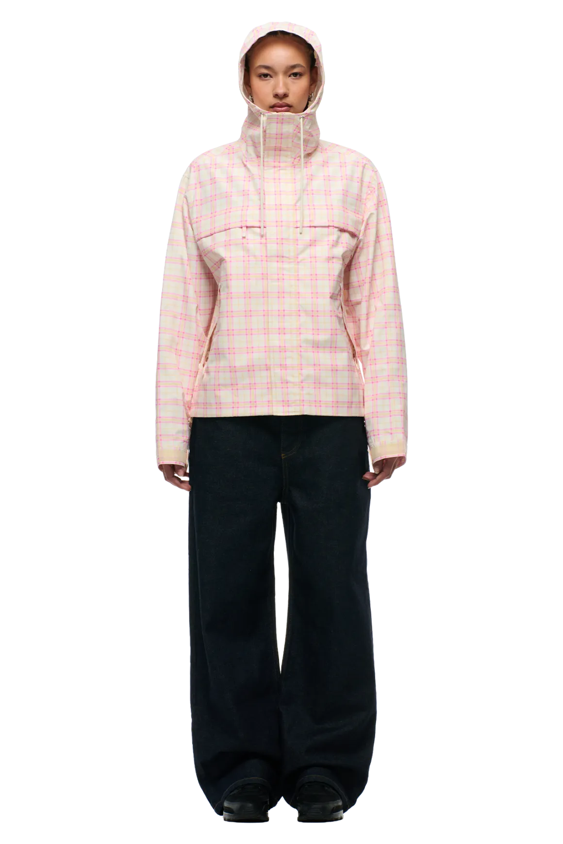 PLAID SHELL JACKET BUBBLEGUM PINK