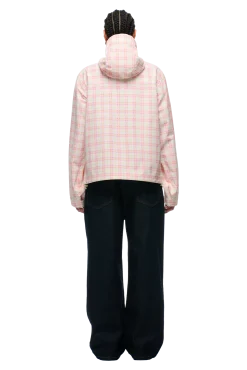 PLAID SHELL JACKET BUBBLEGUM PINK
