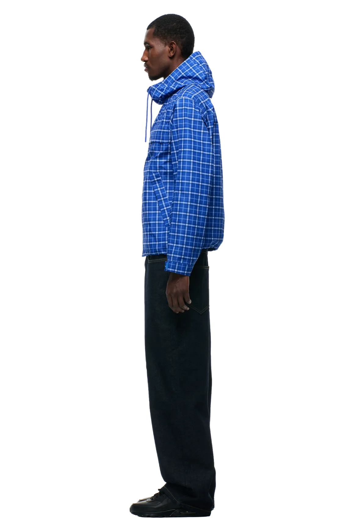 PLAID SHELL JACKET DIGITAL BLUE