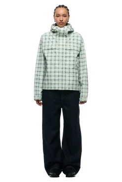 PLAID SHELL JACKET FOGGY GREEN