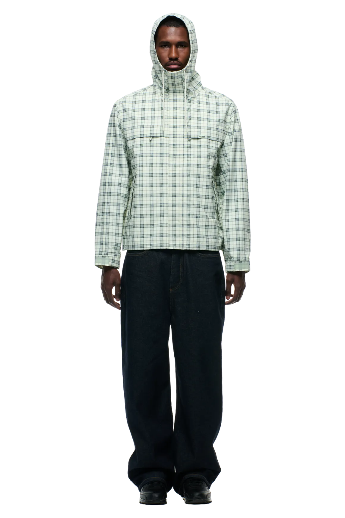 PLAID SHELL JACKET FOGGY GREEN