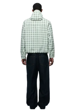 PLAID SHELL JACKET FOGGY GREEN