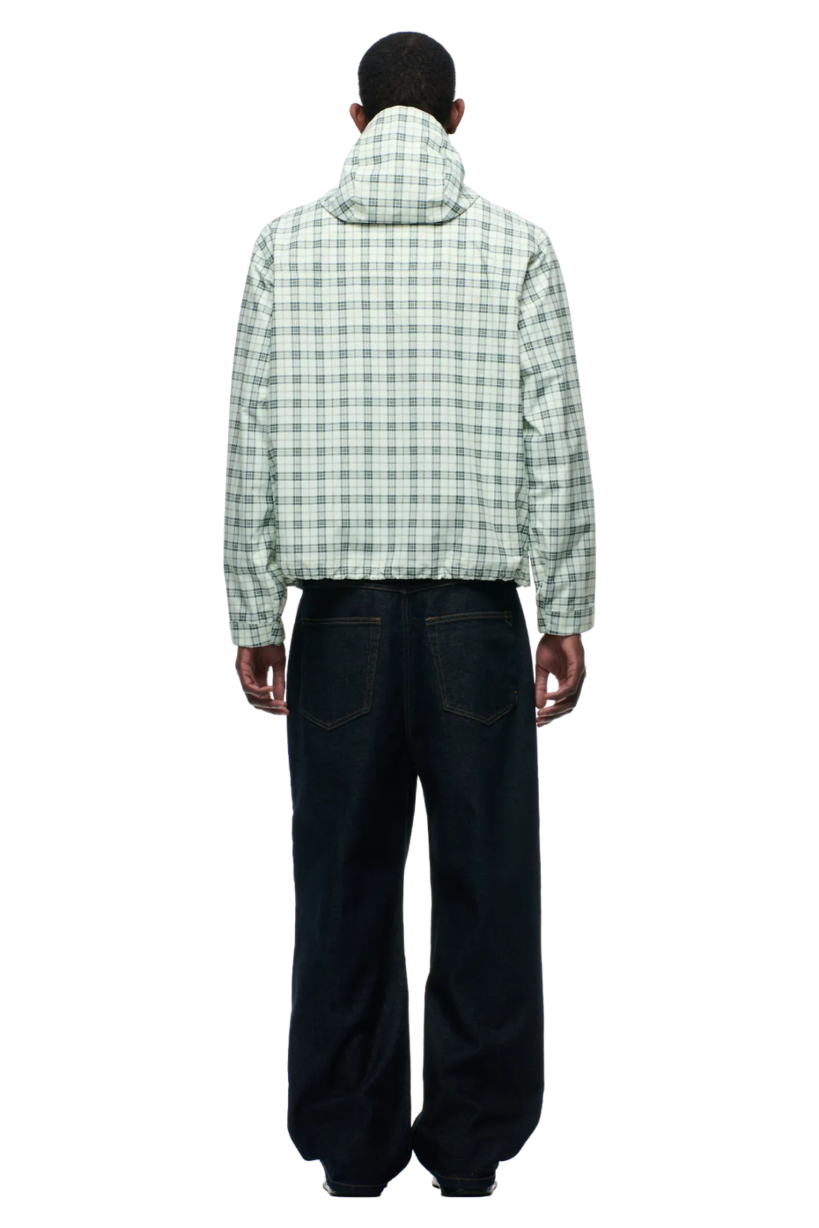 PLAID SHELL JACKET FOGGY GREEN