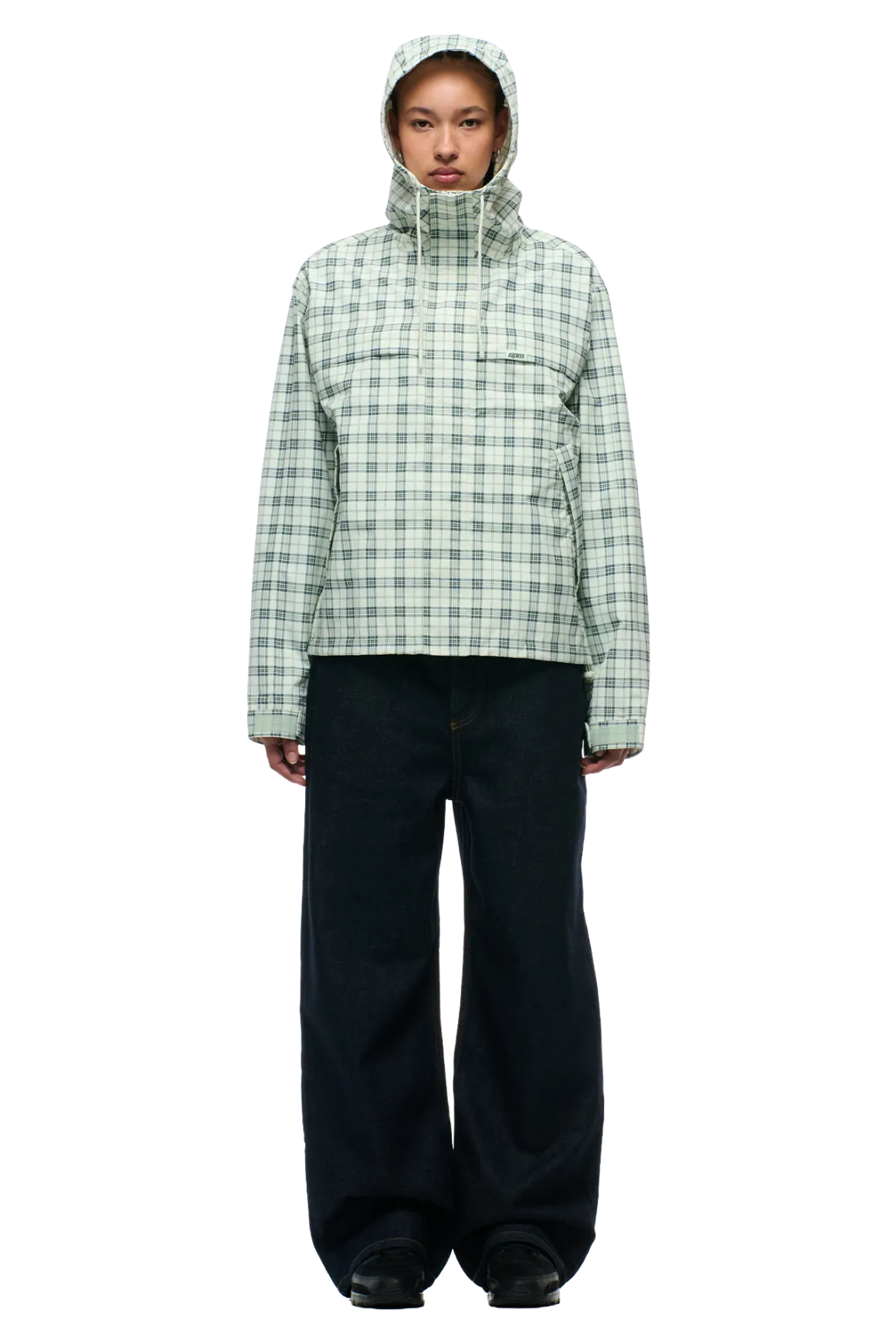 PLAID SHELL JACKET FOGGY GREEN