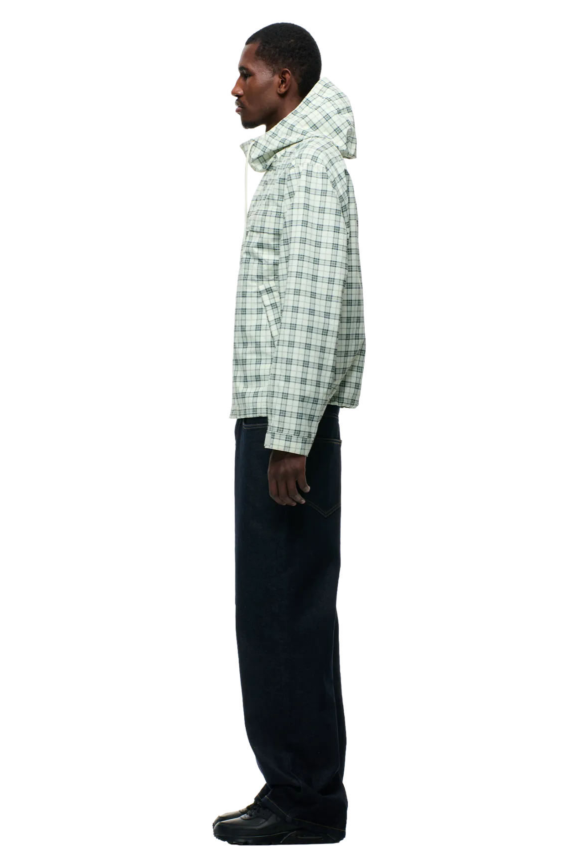 PLAID SHELL JACKET FOGGY GREEN