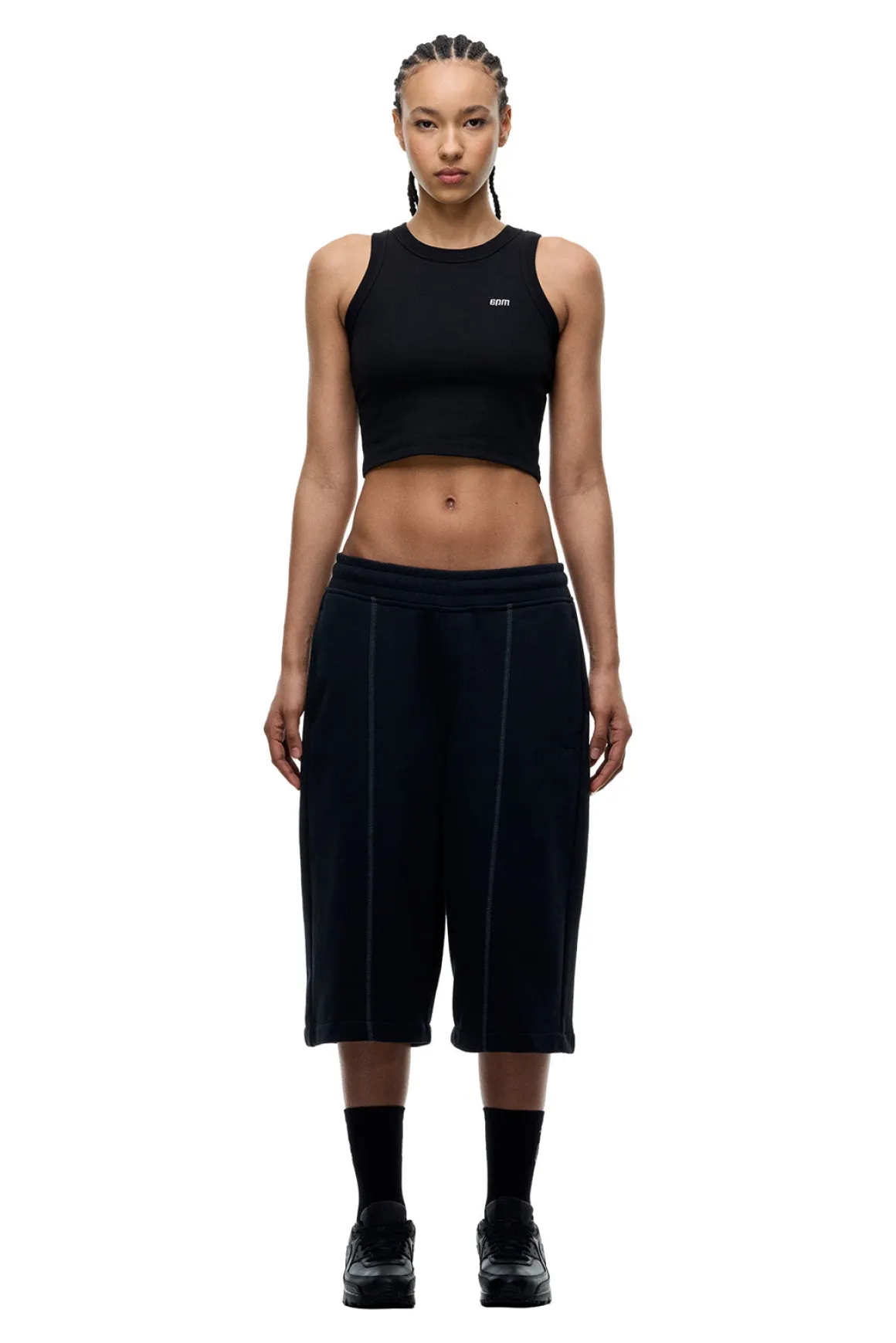 6PM+ LONG SHORTS FADED BLACK