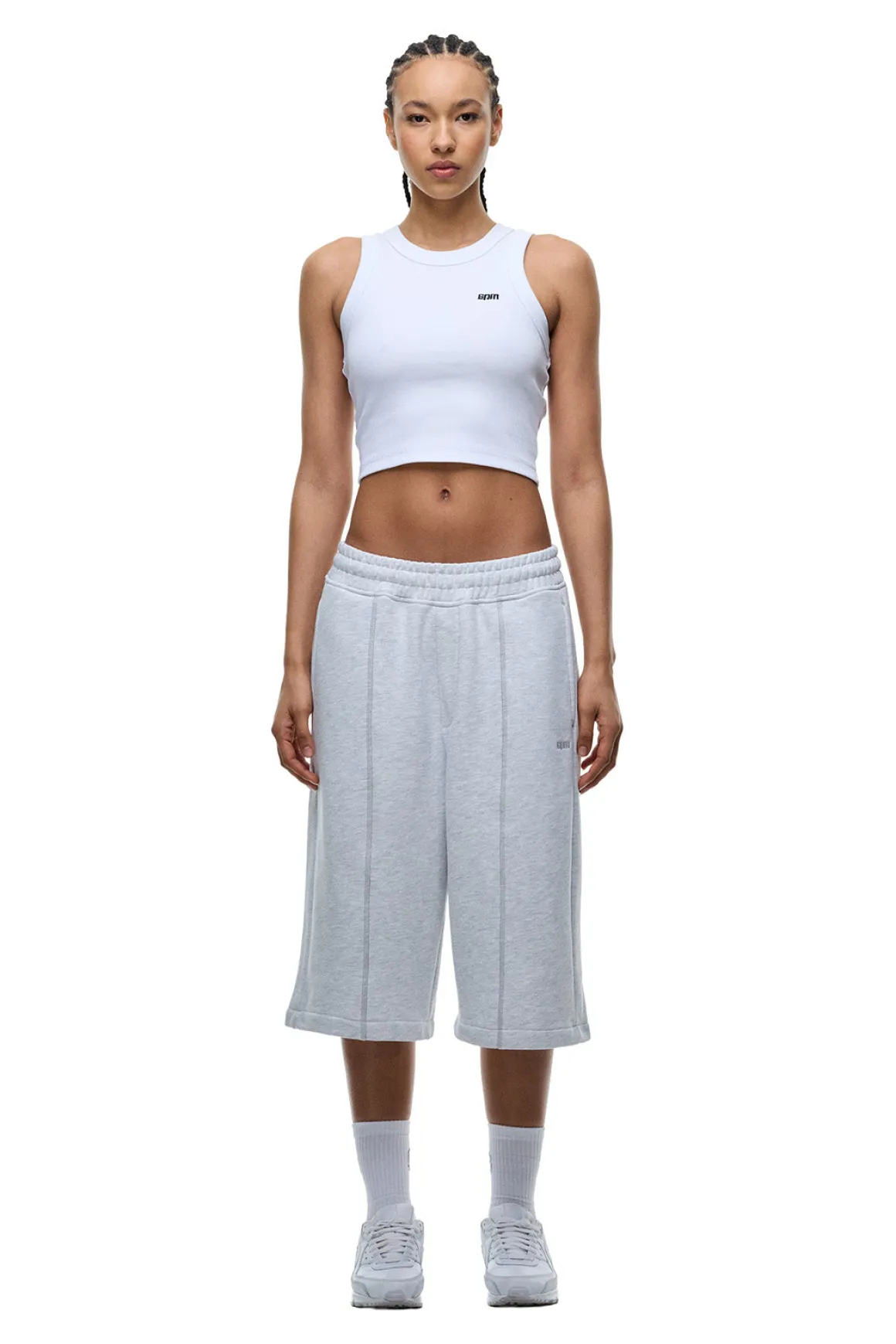 6PM+ LONG SHORTS LIGHT GREY MELANGE