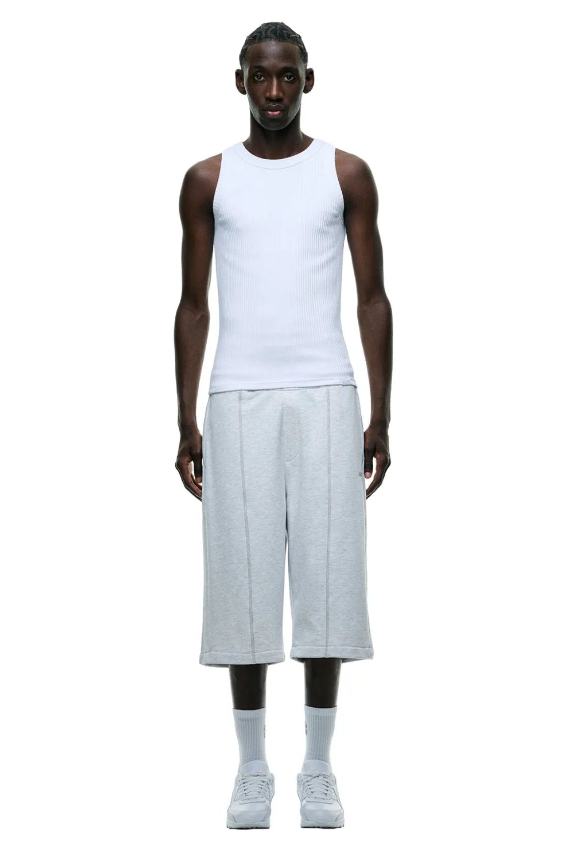 6PM+ LONG SHORTS LIGHT GREY MELANGE