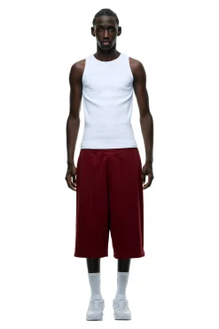 6PM+ LONG SHORTS WINE RED