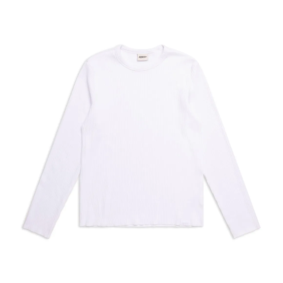 6PM+ RIBBED LS WHITE
