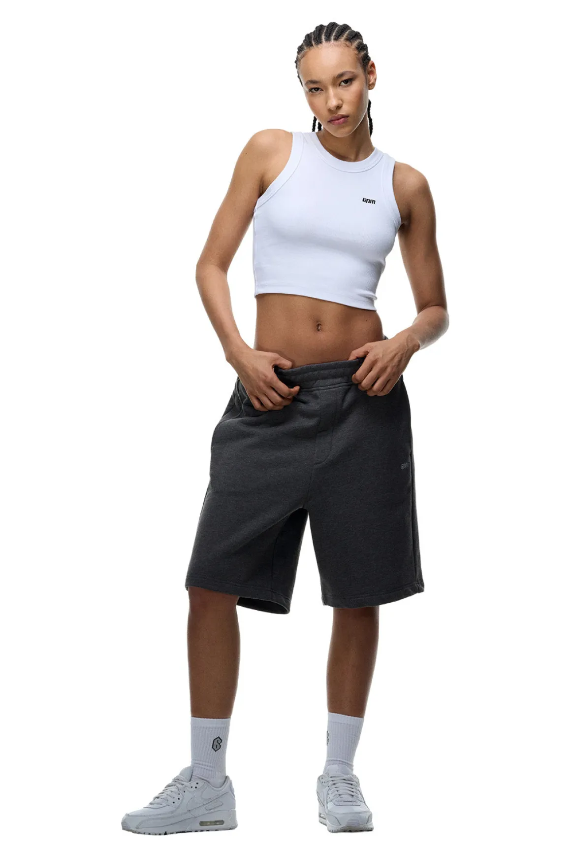 6PM+ SHORTS DARK GREY MELANGE