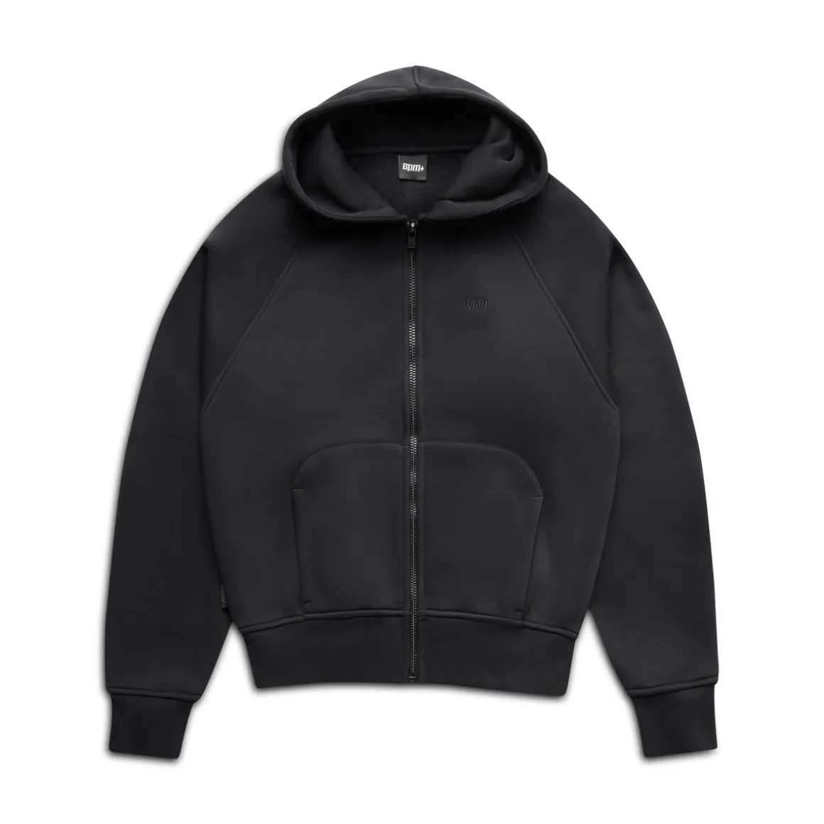 6PM+ SLIM ZIP HOODIE FADED BLACK