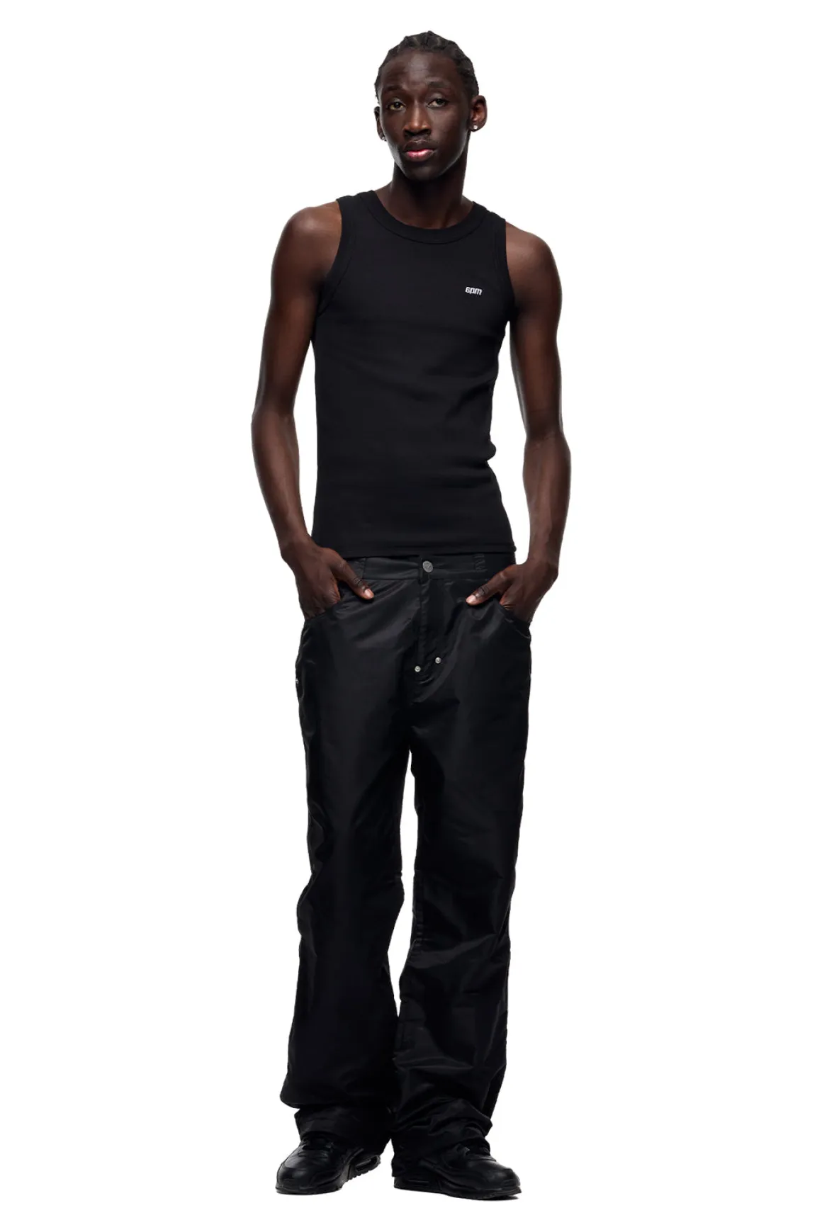 5-POCKET NYLON PANTS BLACK