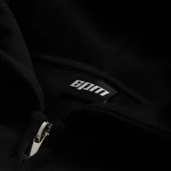 RHINESTONE LETTER ZIP HOODIE BLACK