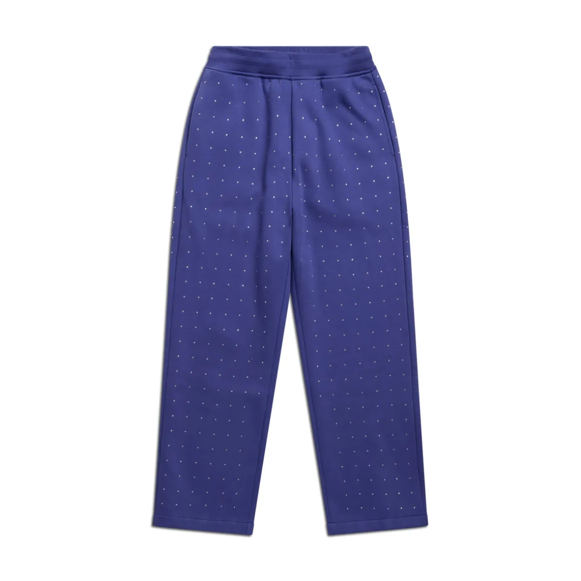 RHINESTONE OPEN LEG JOGGER BLUE