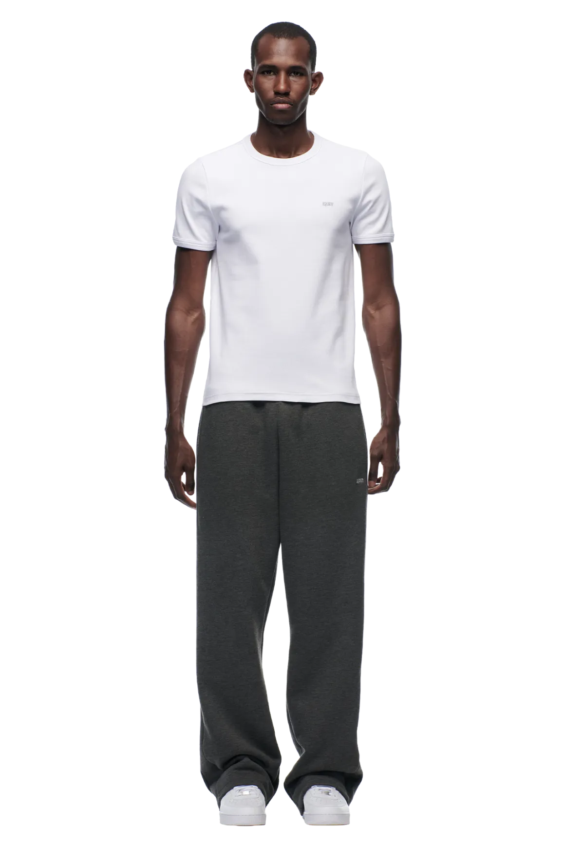 RIBBED SLIM FIT TEE WHITE
