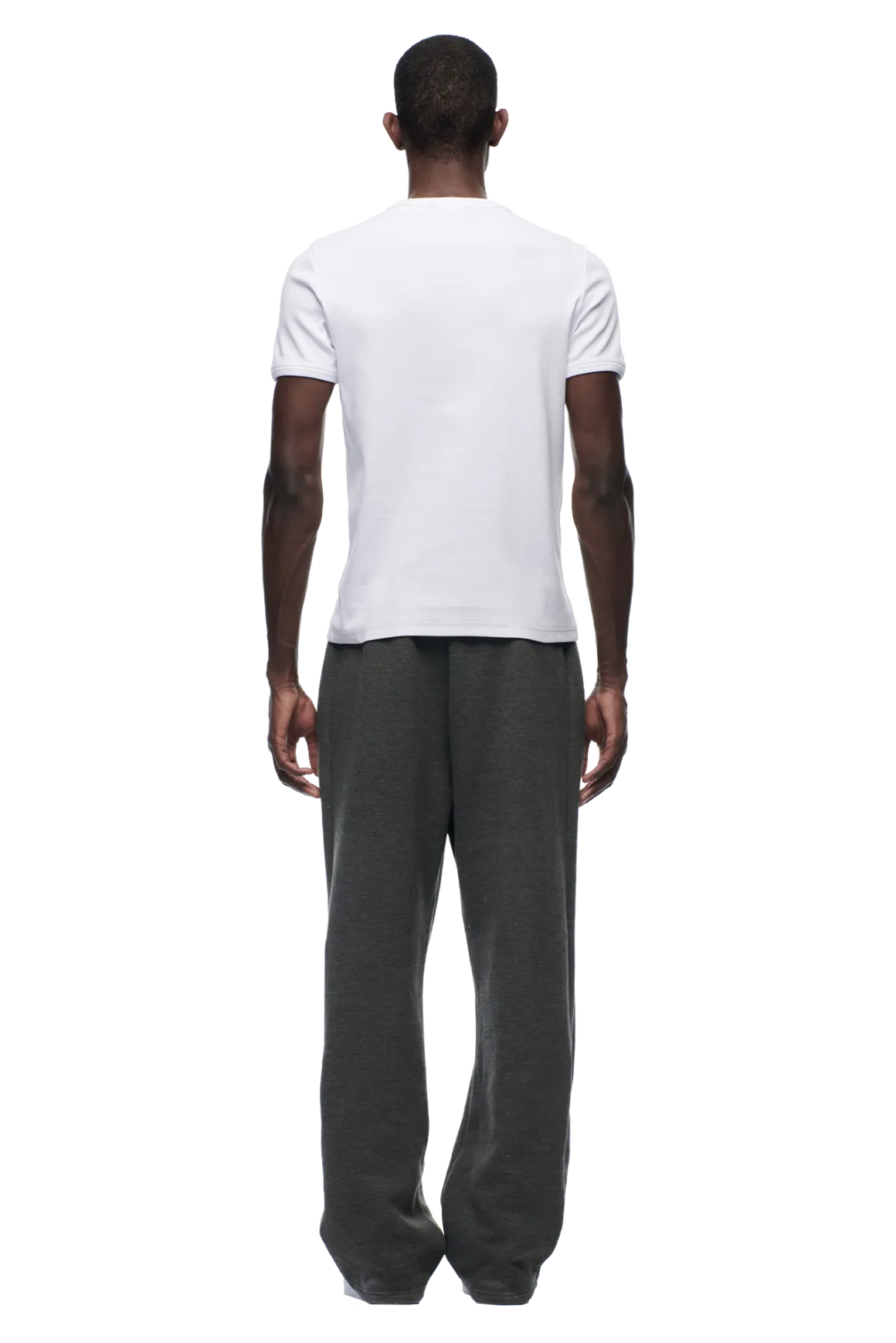 RIBBED SLIM FIT TEE WHITE