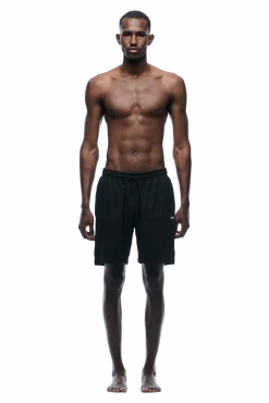 SEERSUCKER SWIM SHORTS BLACK