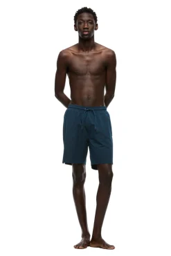 SEERSUCKER SWIM SHORTS BLUE LAKE