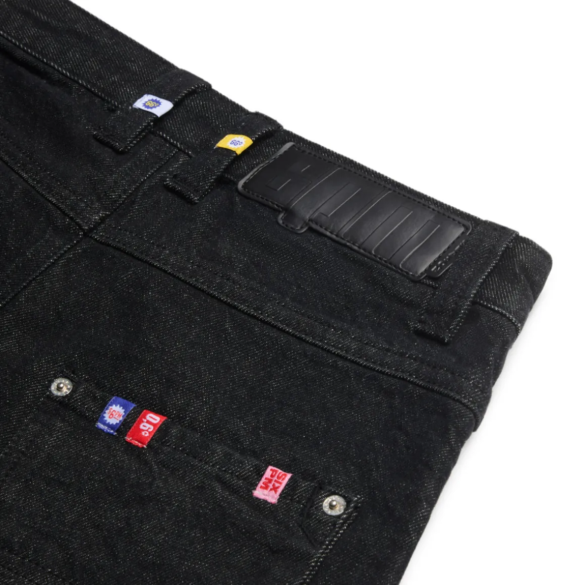 SELVEDGE RAW DENIM SHORTS BLACK