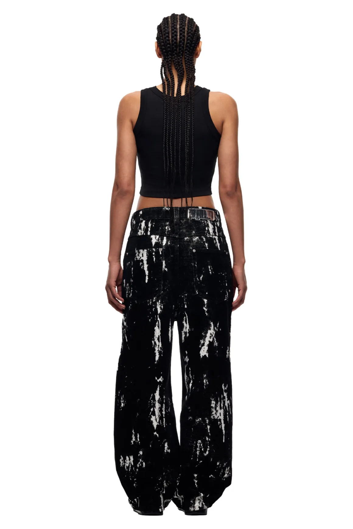 SPECKLED VELVET DENIM BLACK/WHITE
