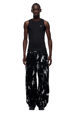 SPECKLED VELVET DENIM BLACK/WHITE
