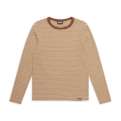 STRIPED RIBBED LS DARK HAZELNUT