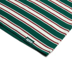 STRIPED TEE DARK GREEN/ ROUGE RED