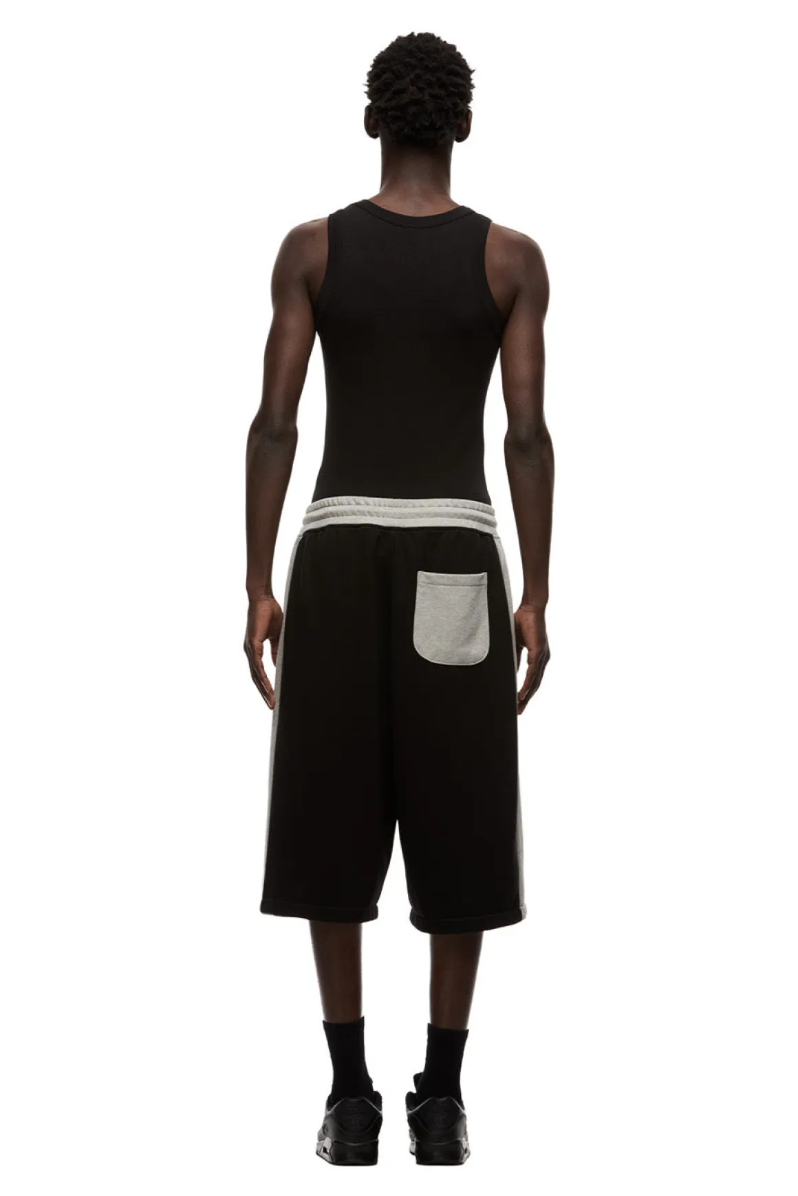 TWO TONE SWEAT SHORTS BLACK