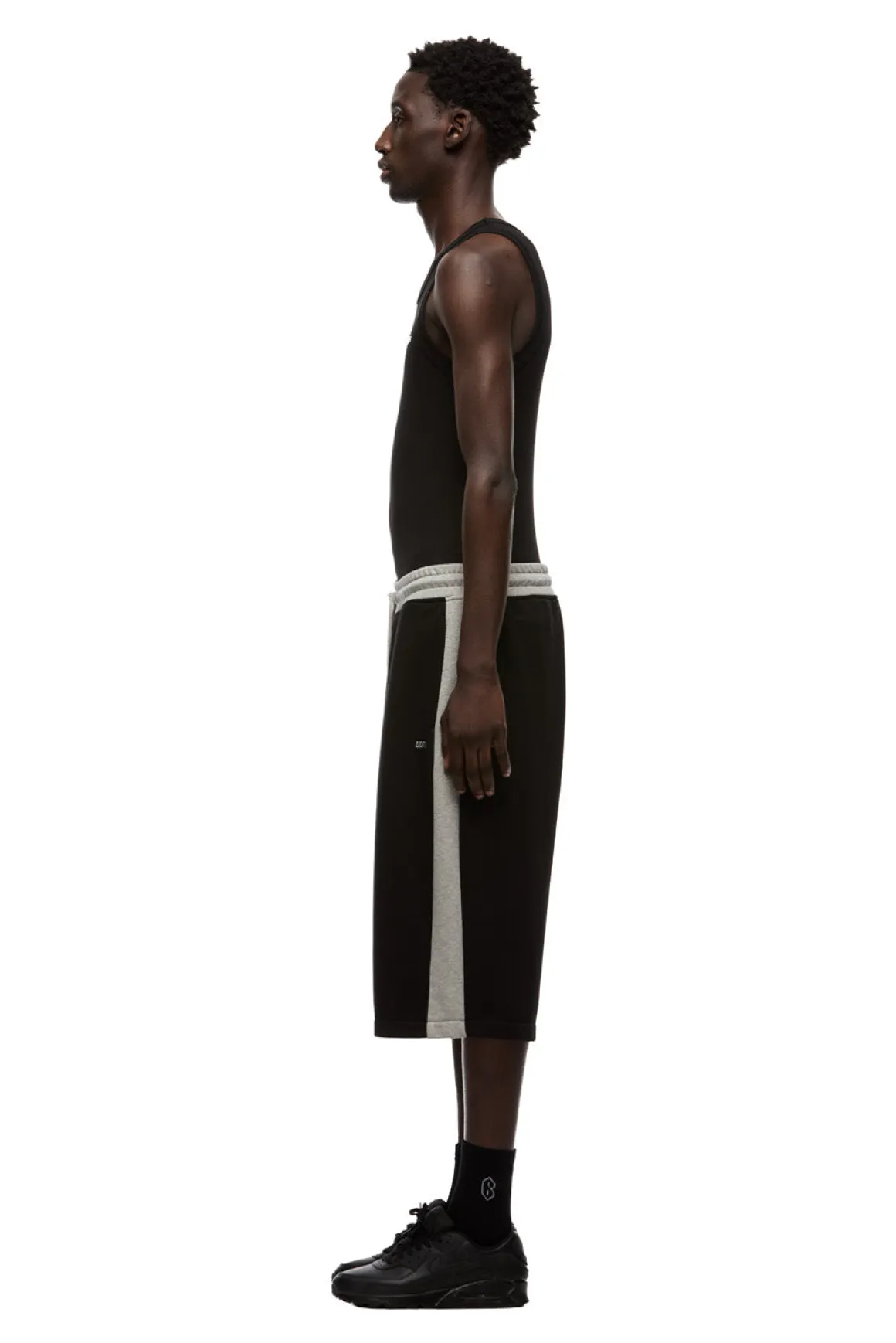 TWO TONE SWEAT SHORTS BLACK
