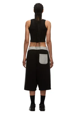 TWO TONE SWEAT SHORTS BLACK