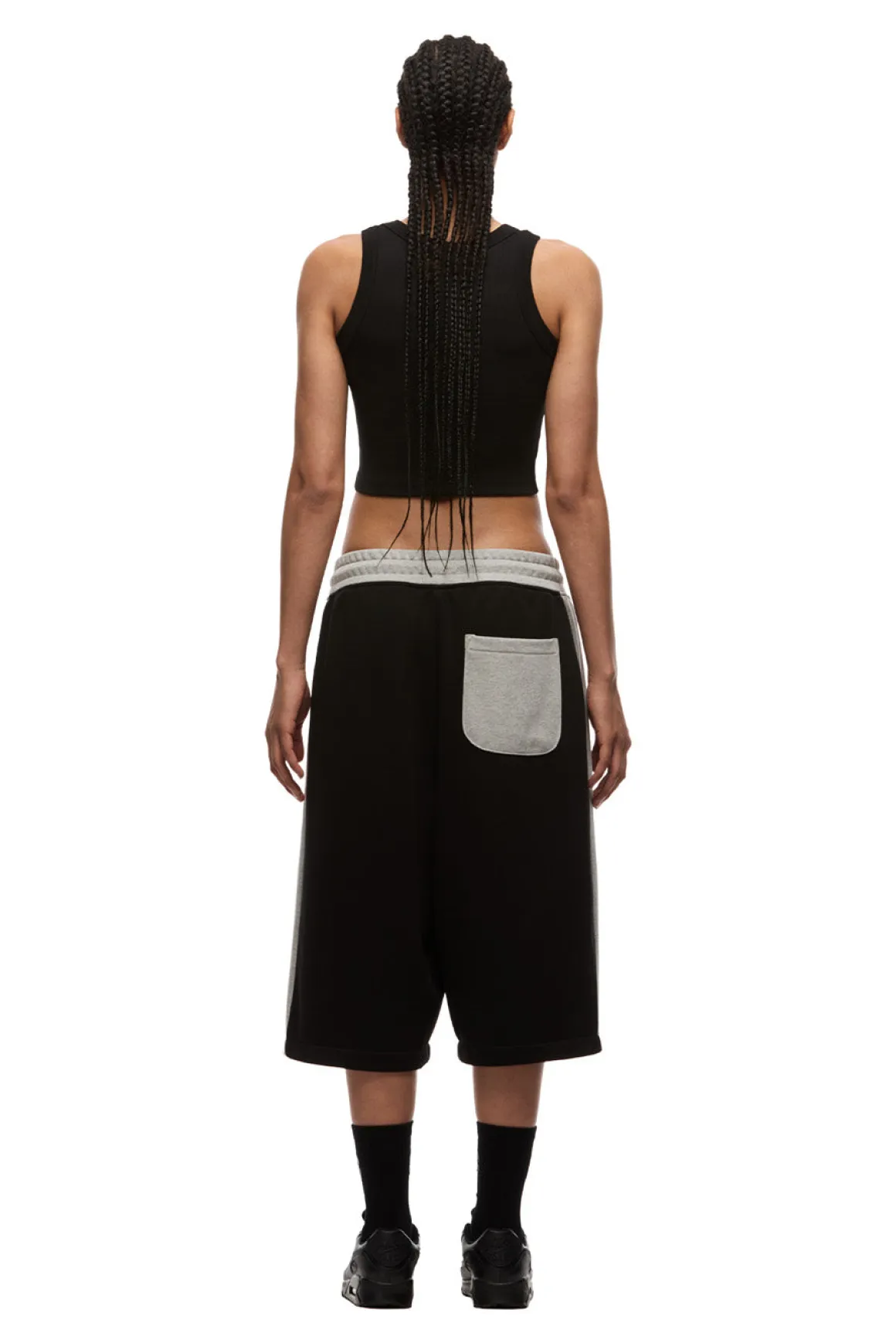 TWO TONE SWEAT SHORTS BLACK