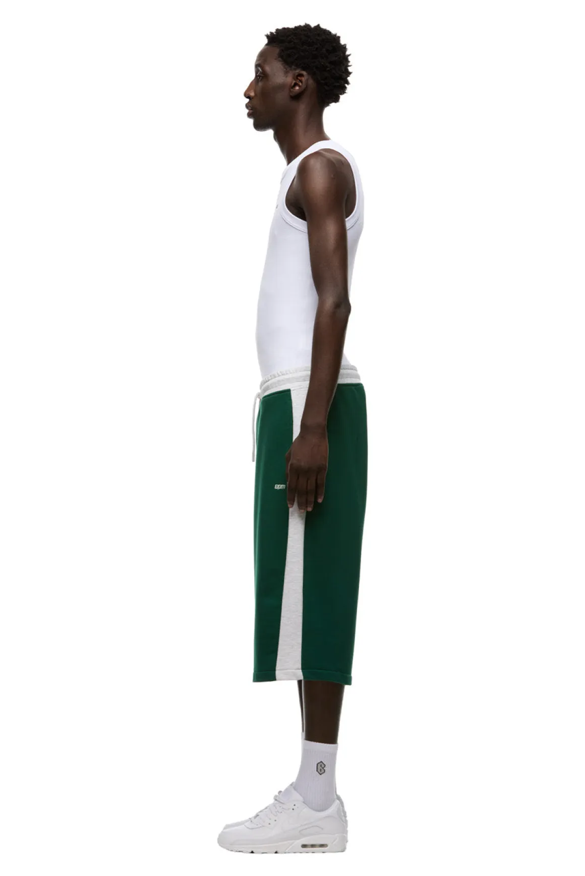 TWO TONE SWEAT SHORTS DARK GREEN