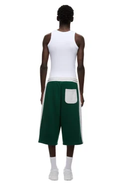 TWO TONE SWEAT SHORTS DARK GREEN
