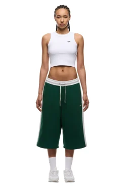 TWO TONE SWEAT SHORTS DARK GREEN