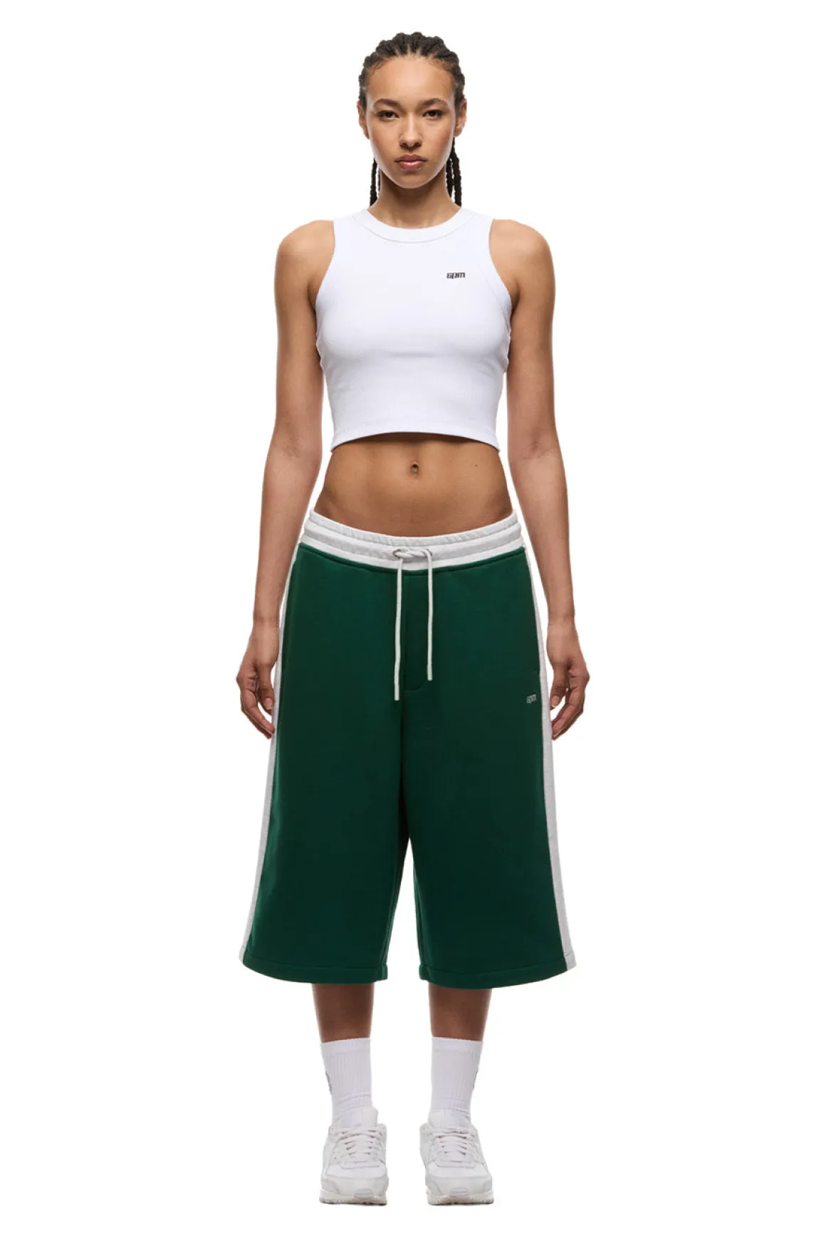 TWO TONE SWEAT SHORTS DARK GREEN