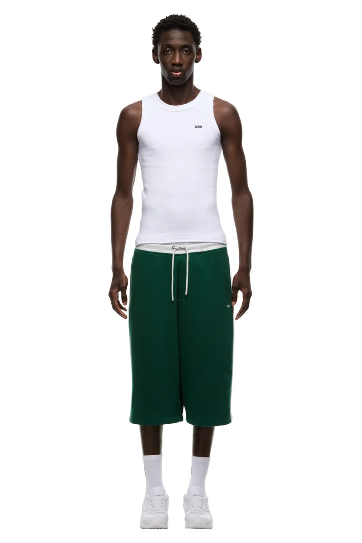 TWO TONE SWEAT SHORTS DARK GREEN