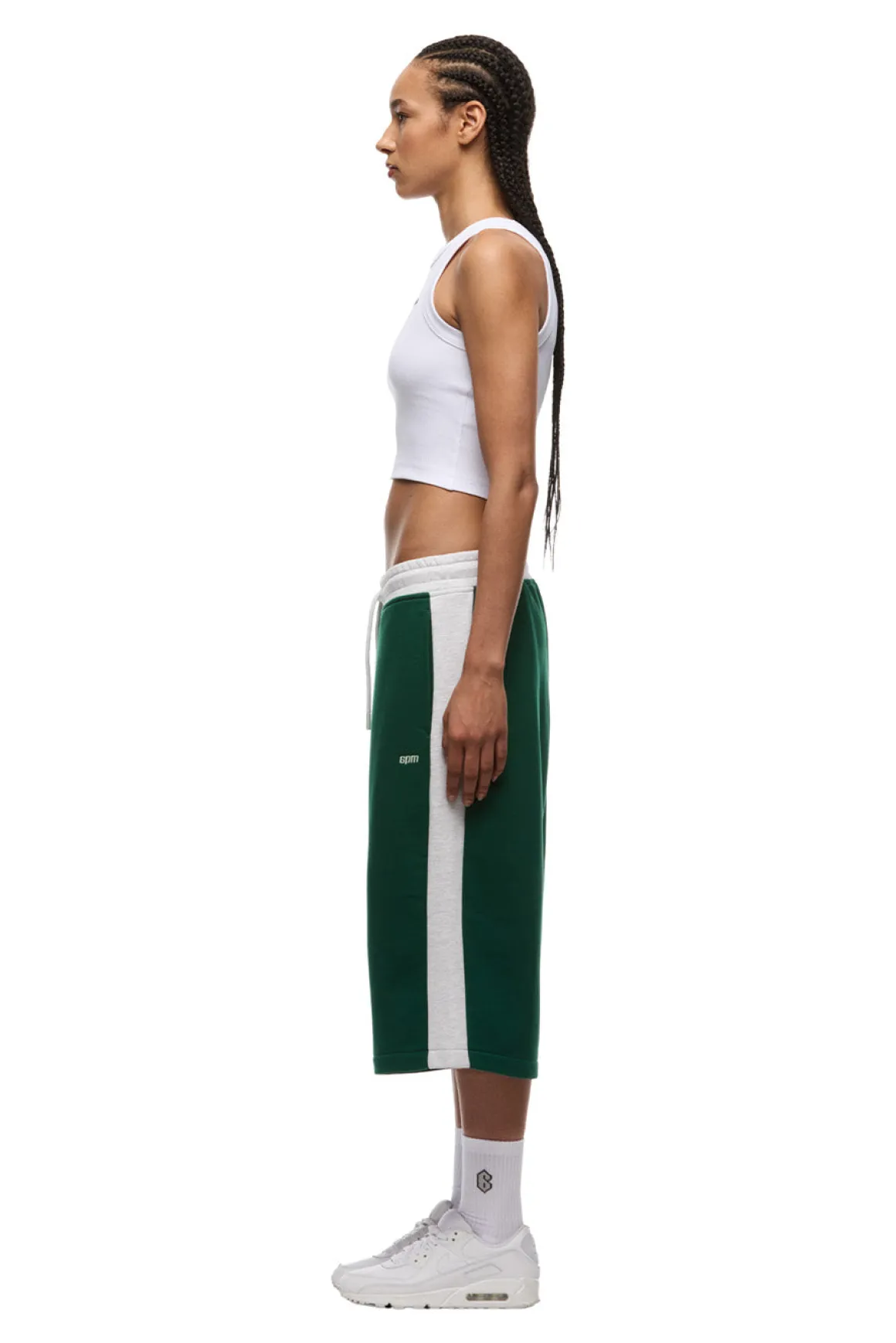 TWO TONE SWEAT SHORTS DARK GREEN