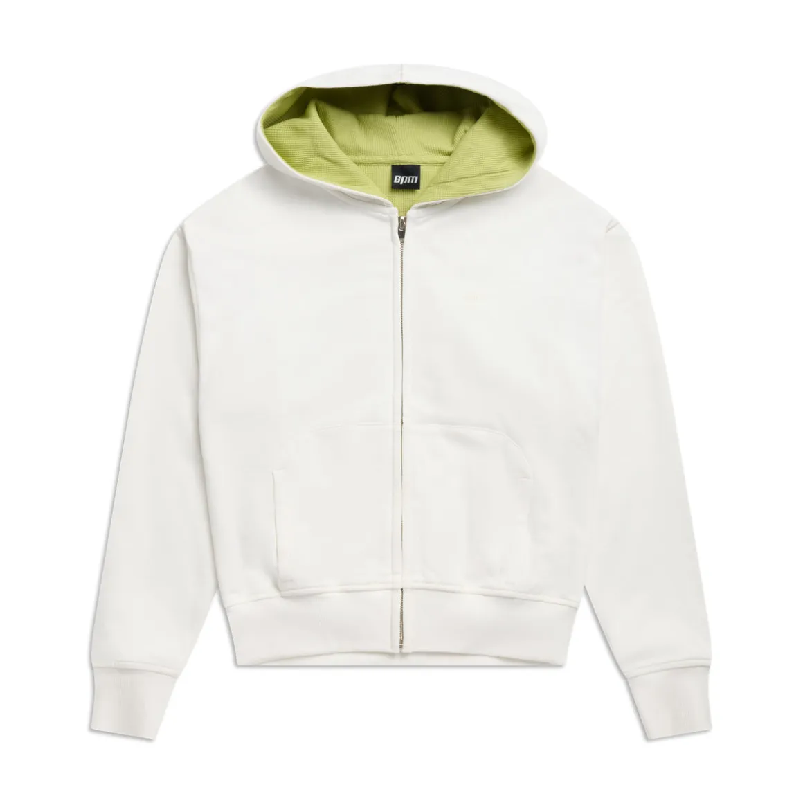 WAFFLE LINED ZIP HOODIE COCONUT WHITE