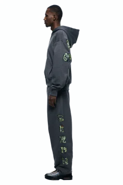 WAFFLE LINED ZIP HOODIE GREY CAMO
