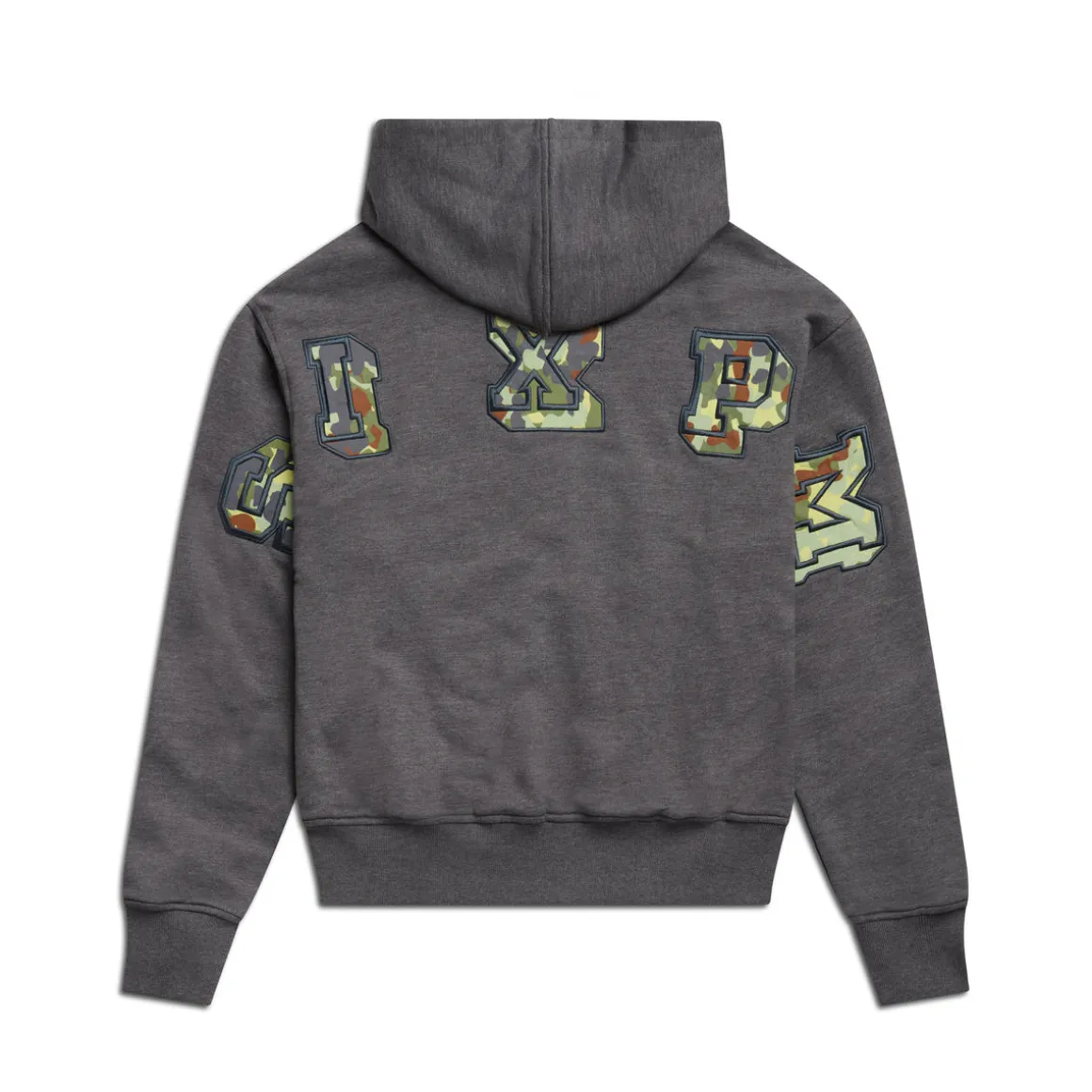 WAFFLE LINED ZIP HOODIE GREY CAMO