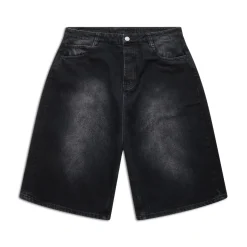 WASHED DENIM SHORTS BLACK